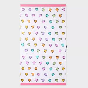 💗🐰Roller Rabbit x Target Disco Hearts Wave Beach Towel White/Pink NWT